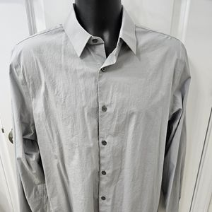 💥Express 1MX Fitted Lt Gray LS Shirt / 16-16.5